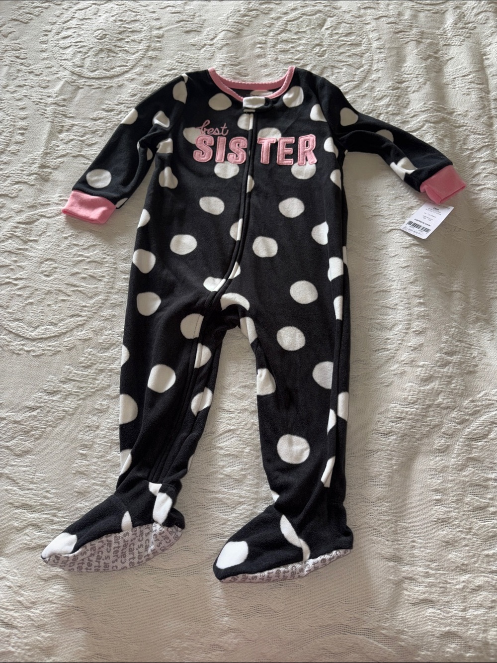 Carter's BNWT Black and White Polka Dot Footed One-Piece 18m